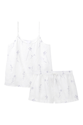 Floral Print Cami Linen Pajama Set